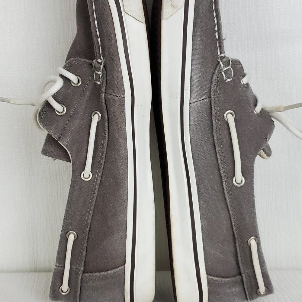Timberland Grey Canvas Boat Shoes - Picture 6 of 8